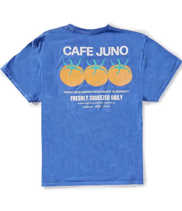 アーバンアウトフィッターズ メンズ トップス プルオーバー BDG Urban Outfitters Cafe Juno Short Sleeve T-Shirt Blue 青色