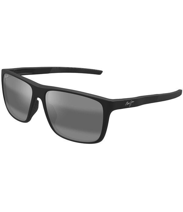 マウイ体育館 レディース 佩び物 サングラス・アイウェア Maui Jimen\u0027s Lehopulu 58粍 Polarized Rectangle Sunglasses Matte Black 黒いこと