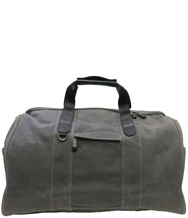 ボコニ レディース 御徒面子 旅行バッグ なめし革 Boconi Sloan Waxed Canvas and Pull-up Leather Garment Duffle Bagrey 薄墨色