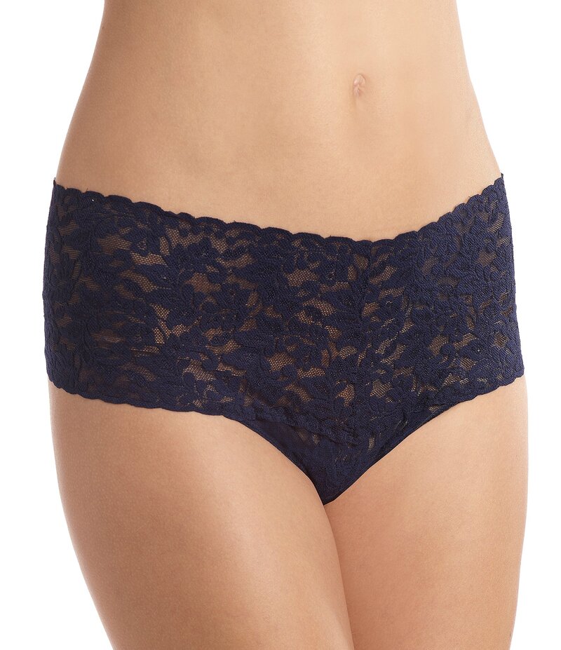 ハンキーパンキー レディース アンダーウェア パンツ レース Hanky Panky Signature Lace Retro Thong Navy ネイビー