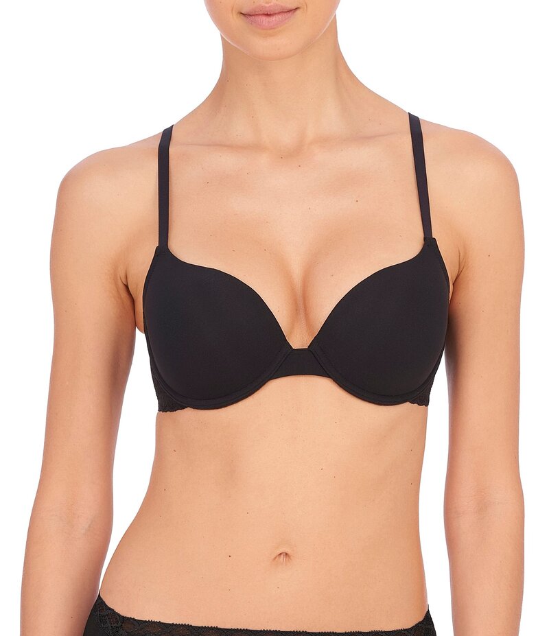 ナトリ レディース アンダーウェア ブラジャー シアー Natori Sheer Glamour Push-Up Underwire Bra Black ブラック