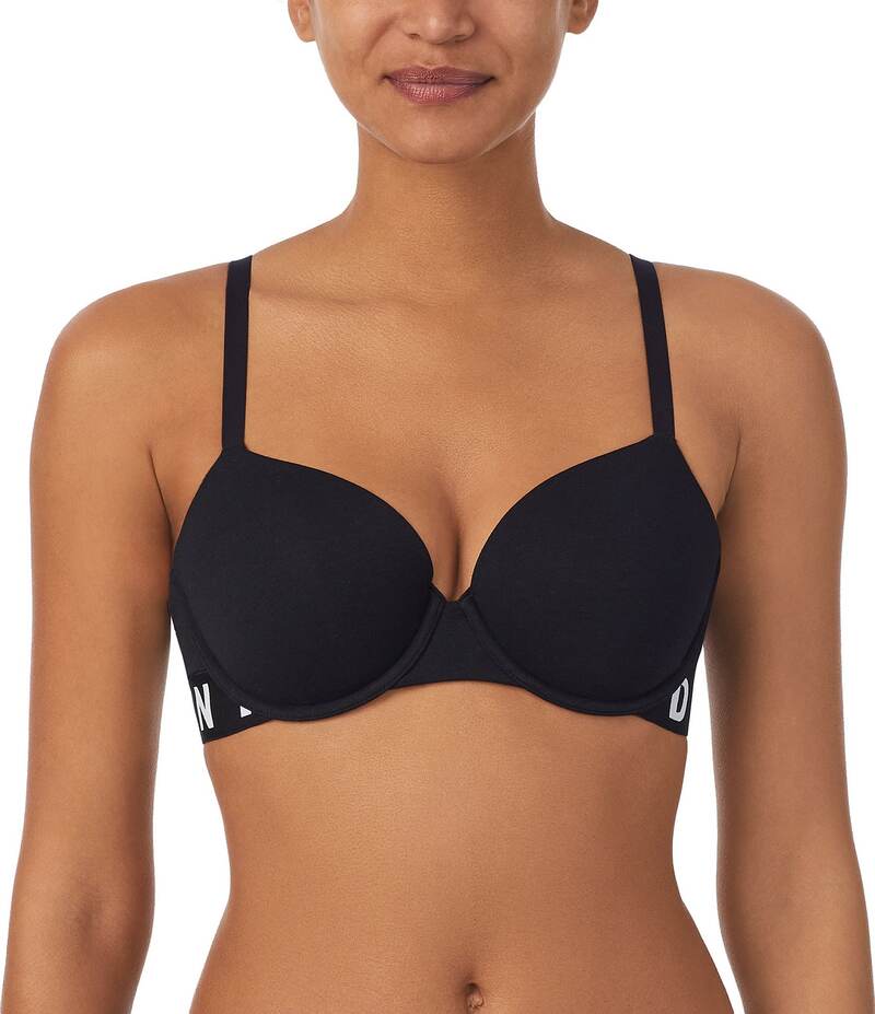 ダナキャラン レディース アンダーウェア ブラジャー Tシャツ DKNY by Donna Karan Cozy Underwire Adjustable Strap T-Shirt Bra Black ブラック