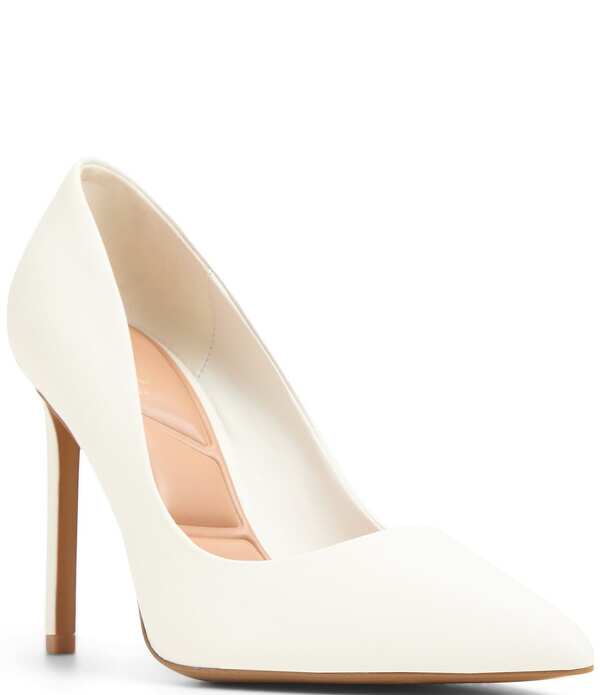 アルド レディース シューズ 踵 なめし革 ALDO Lala Leather Pointed Toe Pumps White 白いこと