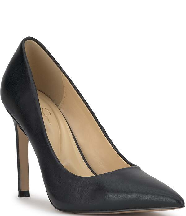 ジェシカシンプソン レディース シューズ 踵 なめし革 Jessica Simpson Welica Classic Leather Pumps Black 黒いこと