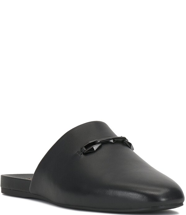 ヴィンスカムート レディース シューズ パンプス レザー Vince Camuto Macassie Leather Bit Buckle Flat Mules Black ブラック｜ReVida 店 17,381円