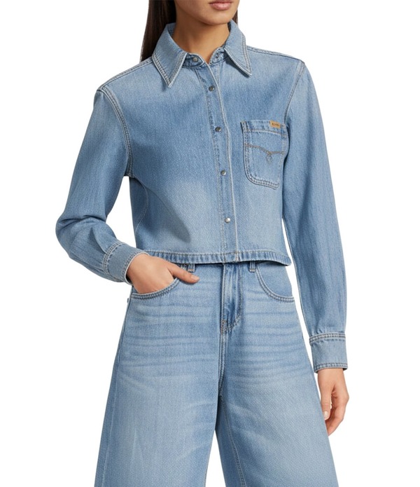 アリアト レディース アウター コート シャツ クロップド デニム ジャケット Ariat Coordinating Denim Cropped Comfort Shirt Jacket Alameda デニム