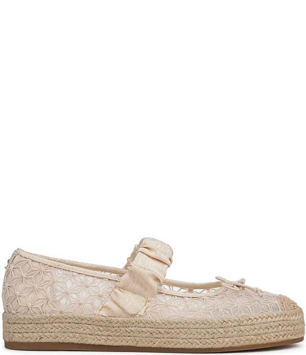 サムエデルマン レディース シューズ パンプス メッシュ Circus NY by Sam Edelman Lillie Mesh Bow Detail Mary Janespadrille Ballet Flats Vanilla Bean|ReVida 店