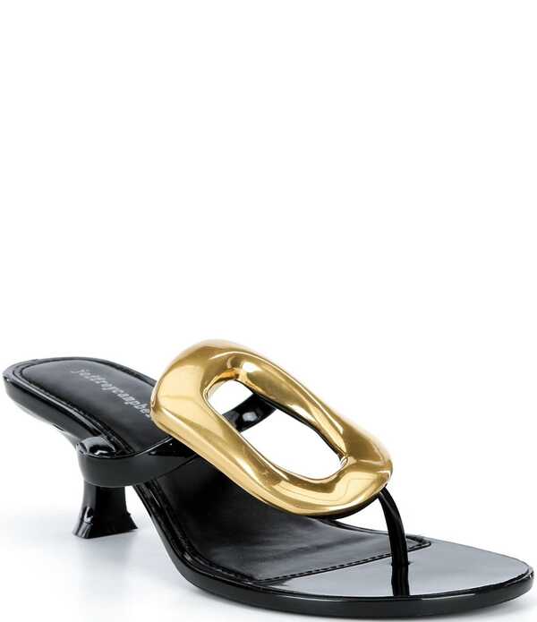 ジェフリー キャンベル レディース シューズ ヒール サンダル トール Jeffrey Campbellinq-Up Jelly Metallic Ornamenthong Dressandals Black/Gold ブラック