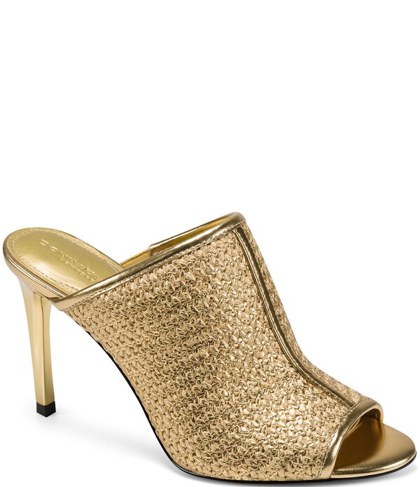 ダナキャラン レディース シューズ サンダル Donna Karan Donna Foil Raffia Dresslide Sandals Gold ゴールド|ReVida 店