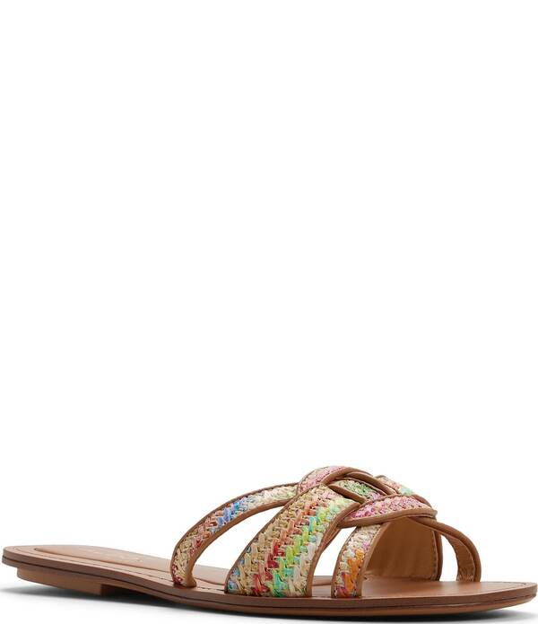アルド レディース シューズ パンプス サンダル ALDO Rosemaryy Rainbow Raffia Slide Sandals Multi マルチ色つや