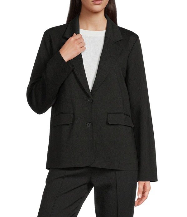 エイリーンフィッシャー レディース アウター コート ブレザー Eileen Fisher Flex Ponte Notch Lapelong Sleeve Blazer Black ブラック