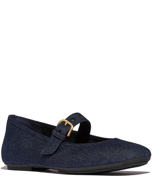 フィットフロップ レディース シューズ パンプス デニム Fitflop Delicato Denimary Jane Flats Dark Denim デニム