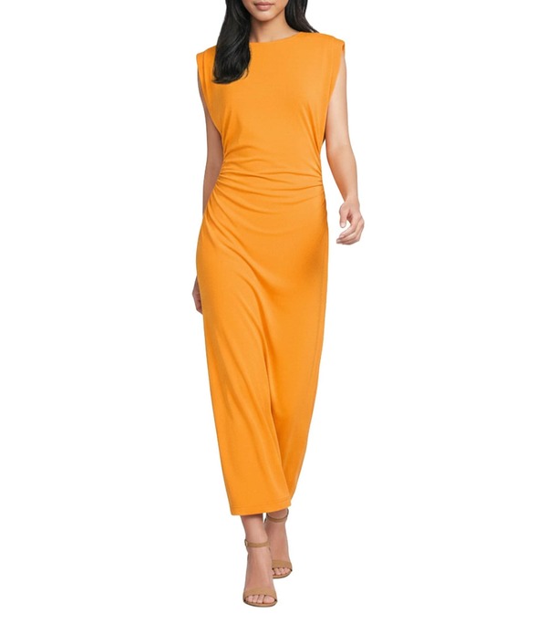 アントニオ メラーニ レディース トップス ワンピース ギャザー ジャージー マキシ Antonio Melani Gracie Ruched Jersey Maxi Dress Clementine｜ReVida 店
