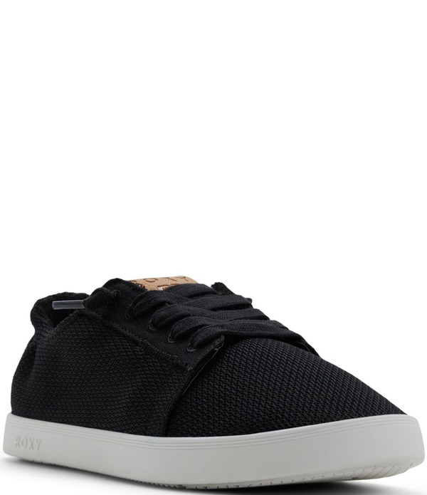 ロキシー レディース ボトムス カジュアルパンツ スニーカー レース Roxy Mauka Woven Birdseye Laced Slip On Sneakers Black ブラック