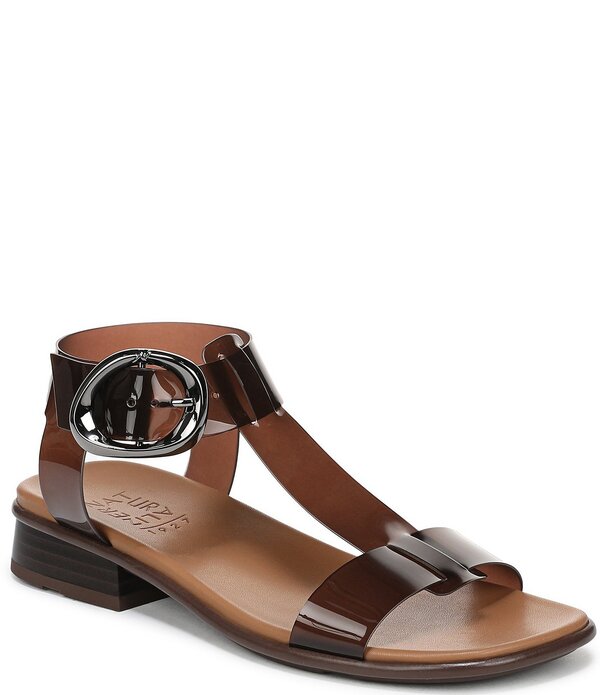 ナチュライザー レディース シューズ サンダル アンクル Naturalizer Brandy Big Buckle Hardware T-Strap Ankle Wrap Sandals Chocolate チョコレート