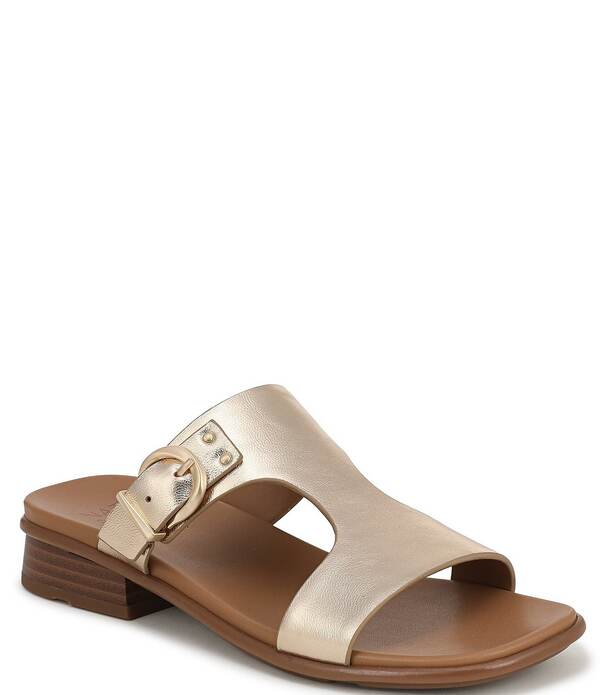 ナチュライザー レディース シューズ サンダル レザー Naturalizer Beach Leather T-Strap Slide Sandals Light Champagne シャンパン