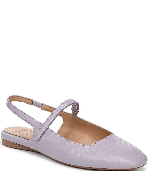 ナチュライザー レディース シューズ パンプス Naturalizer Connie Snakembossed Slingback Mary Jane Square Toe Ballet Flats Lilac 紫はしどい レディース靴-靴
