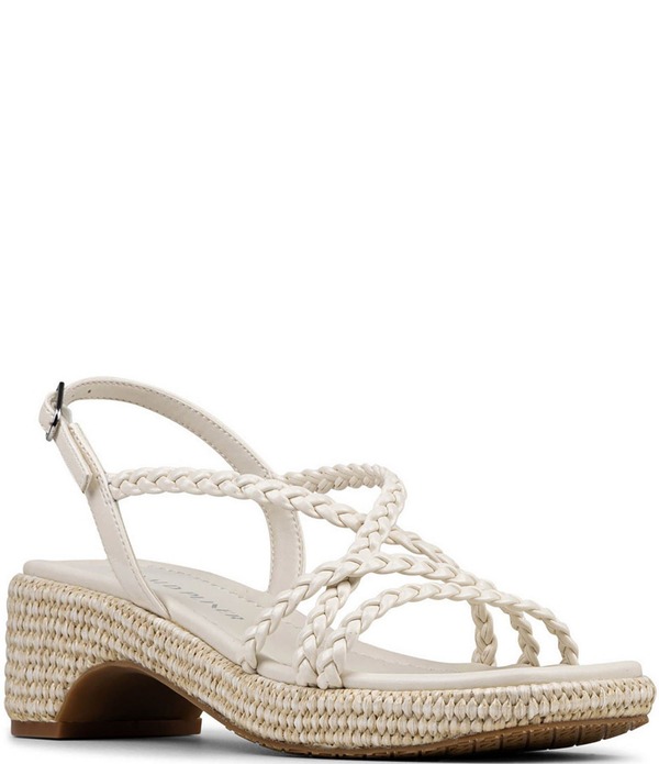 ドナルドプリネール レディース シューズ サンダル ヒール Donald Plinerosalie Braided Patent Raffia Slingback Block Heel Sandals Foam
