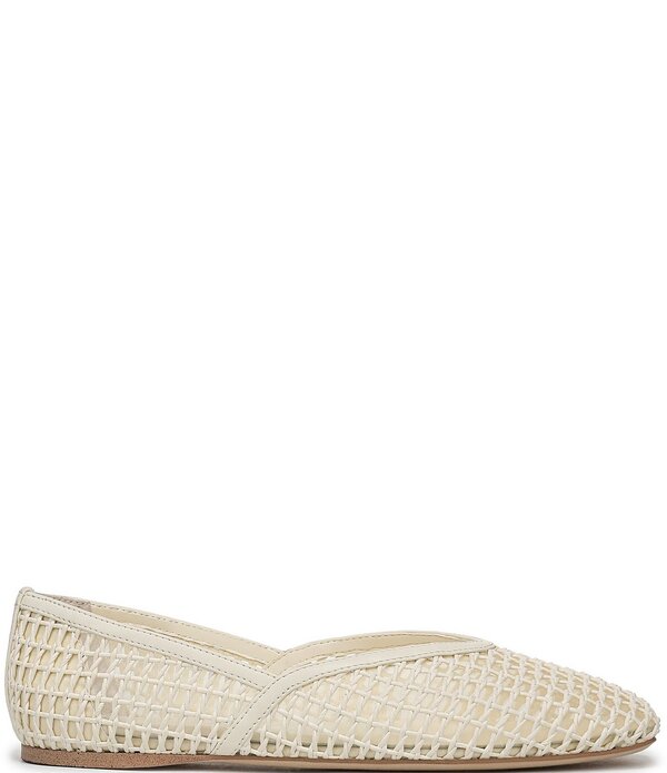 フランコサルト レディース シューズ パンプス Franco Sarto by Franco Flexadalina Woven Square Toe Ballet Flats White 白いこと