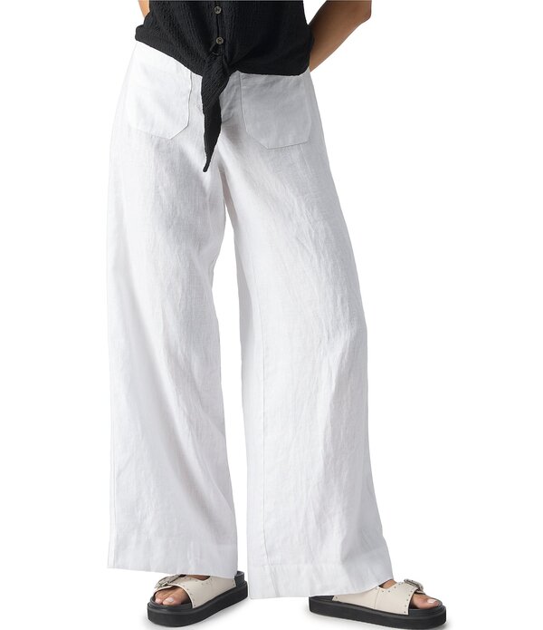 サンクチュアリー レディース ボトムス カジュアルパンツ ワイドレッグ リネン Sanctuary The Linen Marine Wide Leg Pants White ホワイト｜ReVida 店