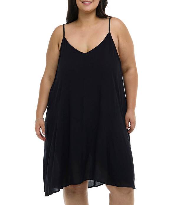 ボディーグローヴ レディース トップス ワンピース Vネック プラスサイズ Body Glove Plusize Nicole V-Neck Dresswim Cover-Up Black ブラック
