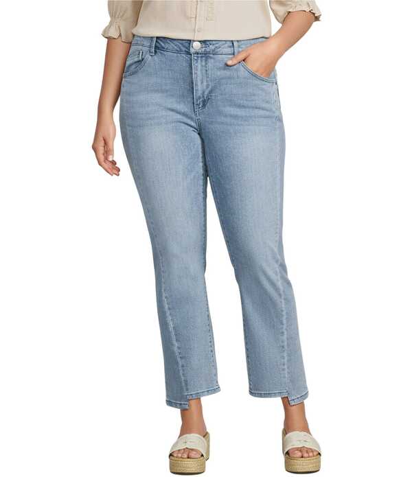 デモクラシー レディース ボトムス デニムパンツ ワイドレッグ プラスサイズ ジーンズ Democracy Plusize AbsolutionR Skyrise Step Hem Wide Leg Jeans Light Blue Artisanal ブルー
