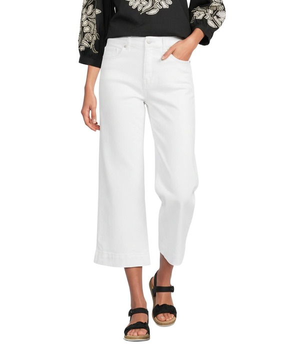 コード ブルー レディース ボトムス デニムパンツ サイドスリット チェルシー キャップ ジーンズ Code Bleu Chelsea Stretch Denim High Rise Side Slit Capri Jeans Bright White ホワイト｜ReVida 店