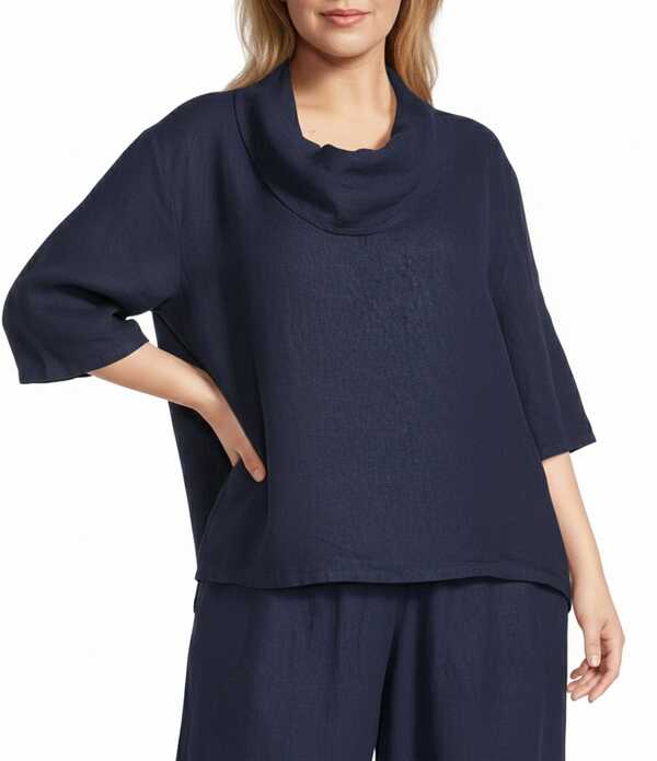 ブライン ウォーカー レディース トップス シャツ プラスサイズ リネン Bryn Walker Plusize Nola Light Linen Cowl Neck Elbow Sleeve Oversized Shirt Starlight 29,120円