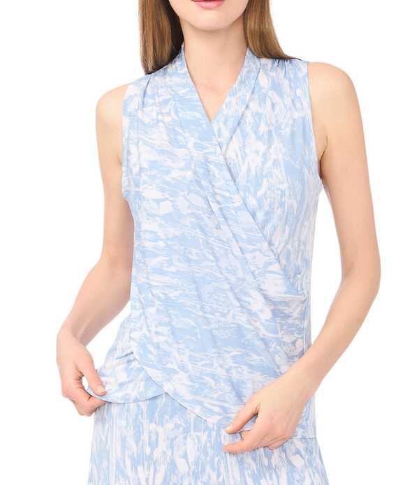 ヴィンスカムート レディース トップス シャツ Vネック ノースリーブ ニット Vince Camuto Lake Breeze Knit V-Neck Sleeveless Coordinating Top Lake Breeze|ReVida 店