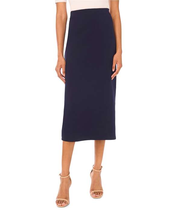 ヴィンスカムート レディース 下つ方スコート midi 編み物 Vince Camuto Knit Midi Pencil Skirt Classic Navy 米国海軍