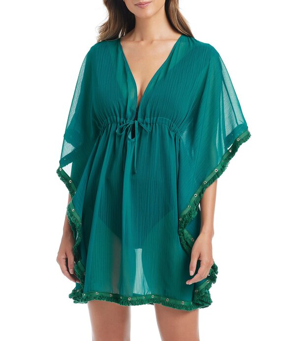 ブルーロッドビーティ レディース トップス ワンピース フリンジ Bleu Rod Beattie Fringe Benefits Caftan Swim Cover Upalma