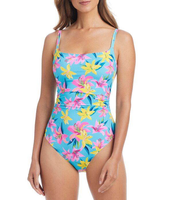 ブルーロッドビーティ レディース トップス ワンピース Bleu Rod Beattie Lush Life Square Neck Underwire One Piece Swimsuit Waterfall