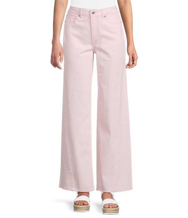 ジービー レディース ボトムス カジュアルパンツ ワイドレッグ デニム ジーンズ GB Enzyme Wash Denim Wide Leg Jeans Pale Pink ピンク｜ReVida 店