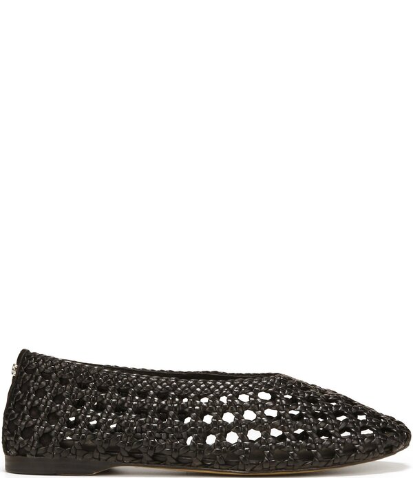 サムエデルマン レディース シューズ パンプス なめし革 Sam Edelman Shira Woven Leather Ballet Flats Black 黒いこと