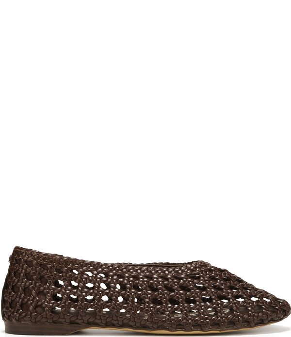 サムエデルマン レディース シューズ パンプス なめし革 Sam Edelman Shira Woven Leather Ballet Flats Dark Brown 赤銅色