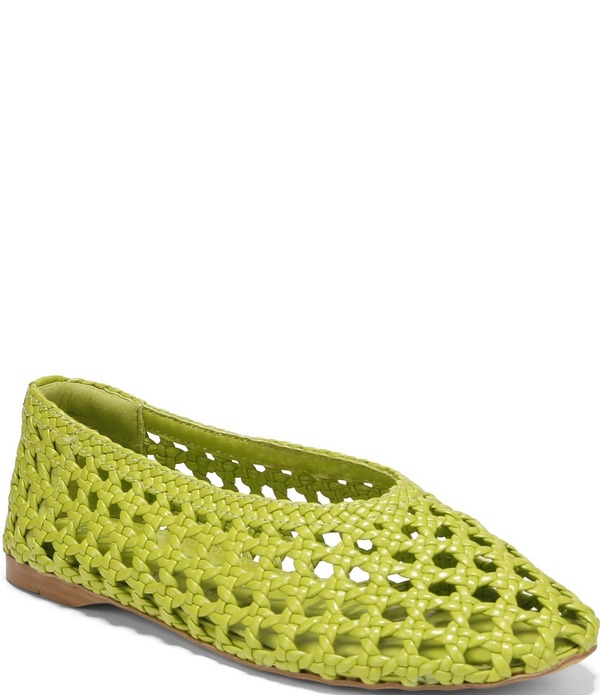 サムエデルマン レディース シューズ パンプス なめし革 Sam Edelman Shira Woven Leather Ballet Flats Green 緑であること
