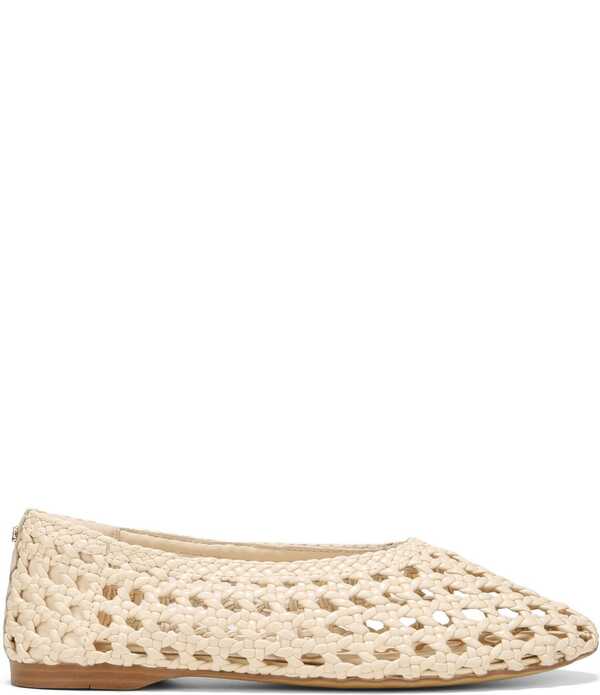 サムエデルマン レディース シューズ パンプス なめし革 Sam Edelman Shira Woven Leather Ballet Flats Ivory 象牙色