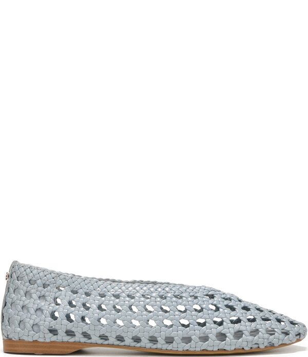 サムエデルマン レディース シューズ パンプス なめし革 Sam Edelman Shira Woven Leather Ballet Flats Light Blue 青み