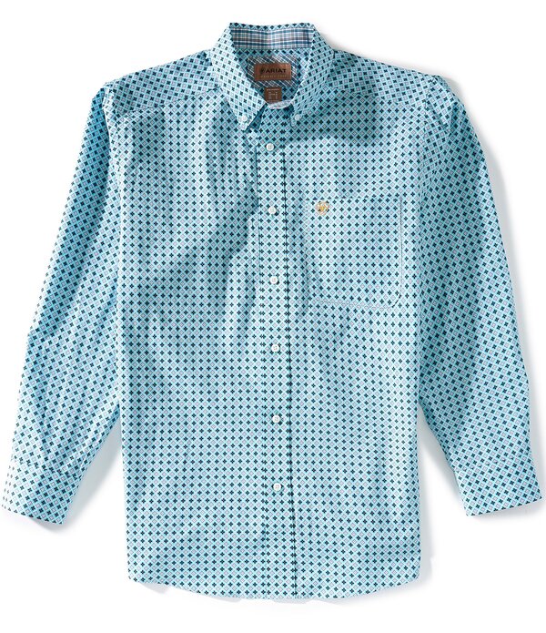 アリアト メンズ トップス シャツ プリント Ariat Andy Classic Fit Wrinkle Free Printed Woven Shirt Angel Blue ブルー