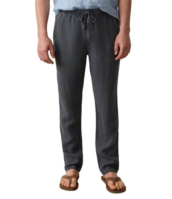ファレティ メンズ ボトムス カジュアルパンツ トール リネン Faherty Big & Tallinen Drawstring Pants Washed Black ブラック