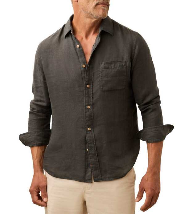 ファレティ メンズ トップス シャツ トール リネン Faherty Big & Tallaguna Linen Long Sleeve Woven Shirt Washed Black ブラック