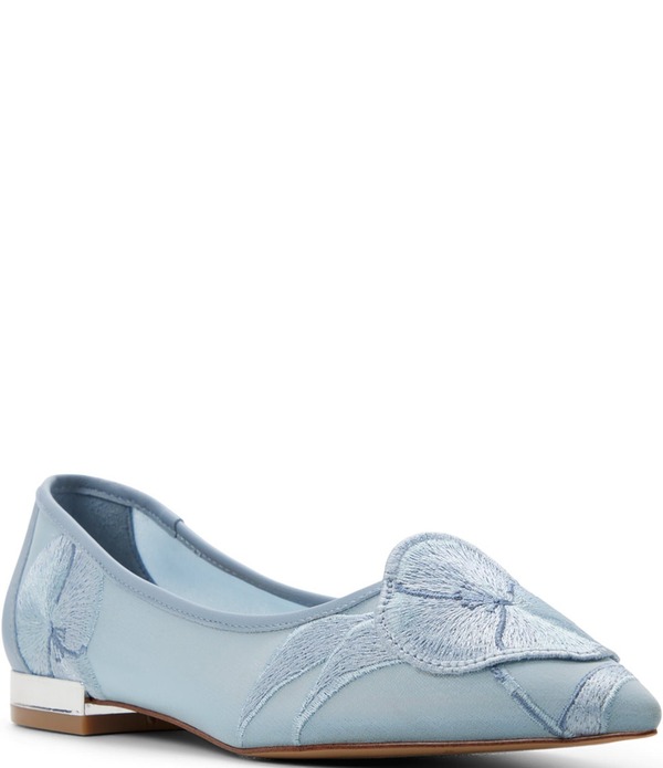 テッドベーカー レディース シューズ パンプス メッシュ 刺繍 Ted Baker London Ella Maembroidered Mesh Ballet Flatslate Blue スレート|ReVida 店