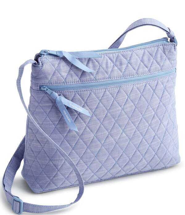 ベラブラッドリー レディース バッグ コットン Vera Bradley Original Zip Hipster Premium Cotton Chambray Crossbody Bag Blue Chambray ブルー｜ReVida 店