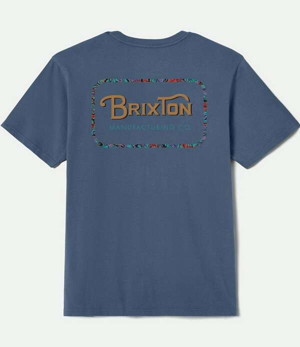 ブリクス英トン メンズ トップス プルオーバー Brixton Short Sleeve Grade Standard T-Shirt Harbor Blue/Black/Marble Teal 黒いこと