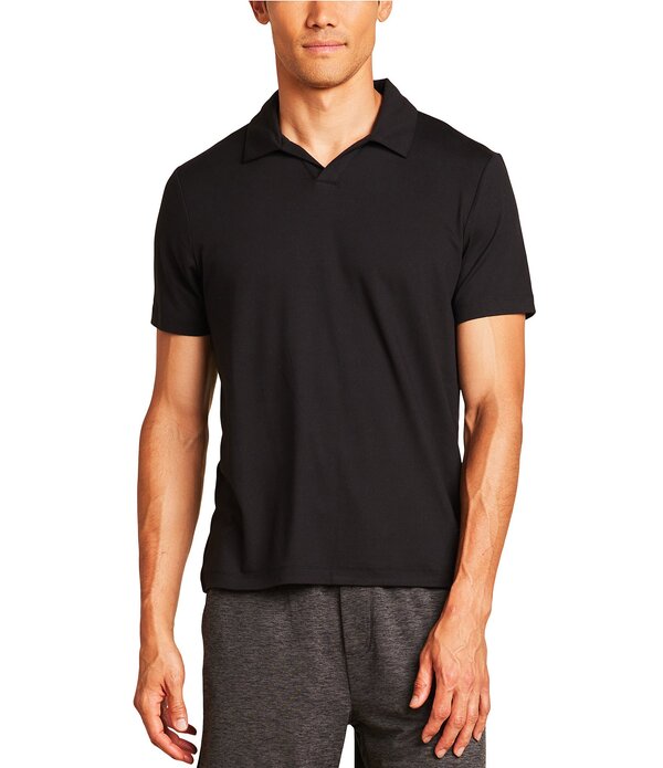 ベアフットドリームス メンズ トップス シャツ Barefoot Dreams Men Butterchic Short Sleeve Polo Shirt Black ブラック