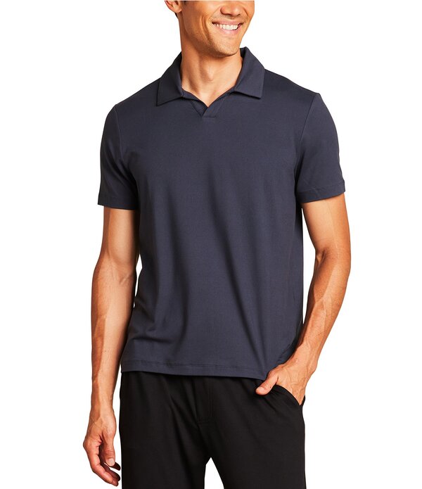 ベアフットドリームス メンズ トップス シャツ Barefoot Dreams Men Butterchic Short Sleeve Polo Shirt Indigo インディゴ