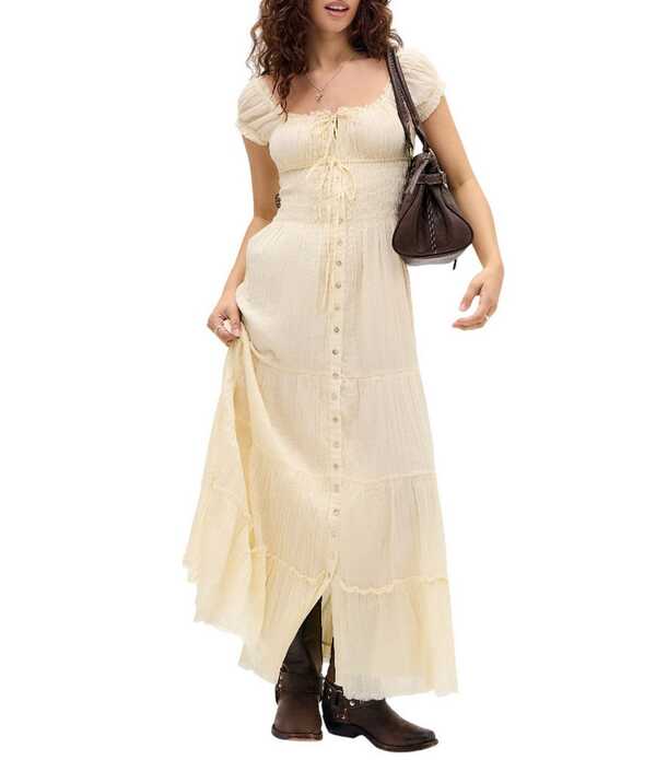 アーバンアウトフィッターズ レディース トップス ワンピース マキシ BDG Urban Outfitters Tiana Keyhole Neck Maxi Dress Yellow イエロー