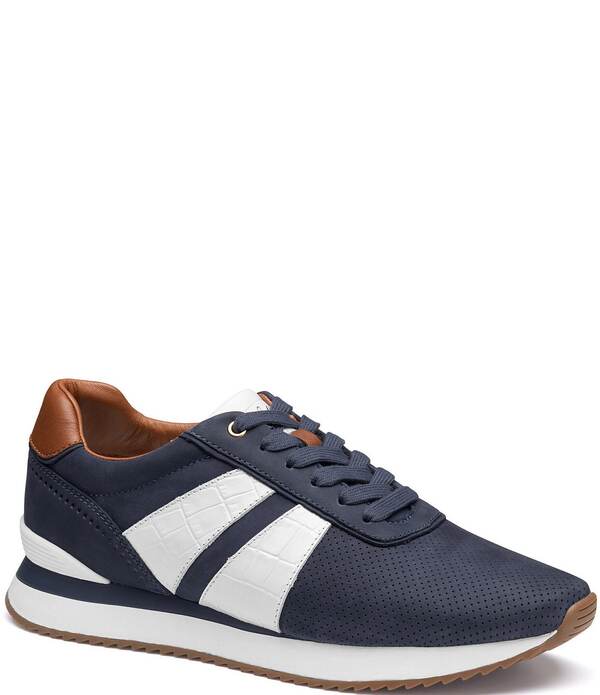 ジョンストンアンドマーフィー メンズ シューズ スニーカー Johnston & Murphy Collection Men's Morgan Jogger Sneakers Navy/White ホワイト