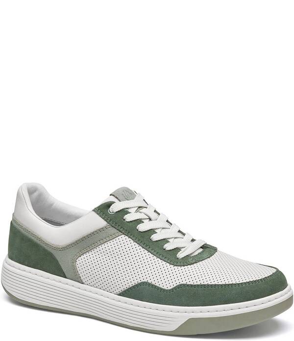 ジョンストンアンドマーフィー メンズ シューズ スニーカー スエード レザー Johnston & Murphy Men's Dawson Perforated Suede and Leather Moc Toe U-Throat Sneakersage Multi セージ