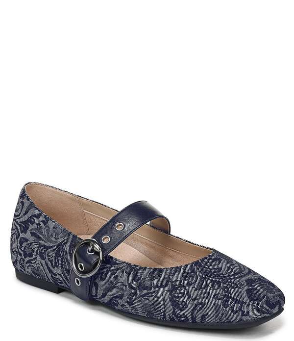 バイオニック レディース シューズ パンプス プリント デニム Vionic Hattie Denim Paisley Print Mary Jane Flats Dark Denim デニム